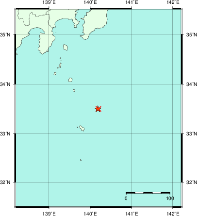 推定した震源の位置