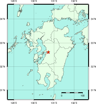 推定した震源の位置