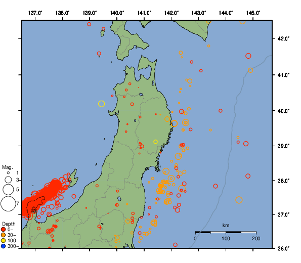 震央分布図