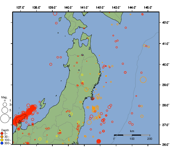 震央分布図