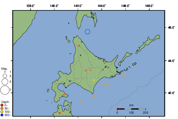 震央分布図