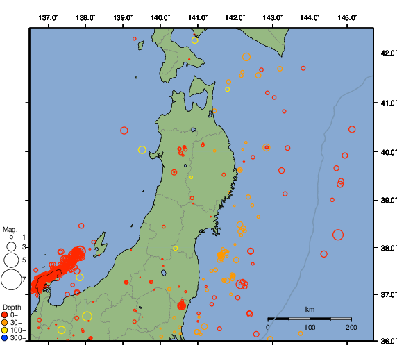 震央分布図