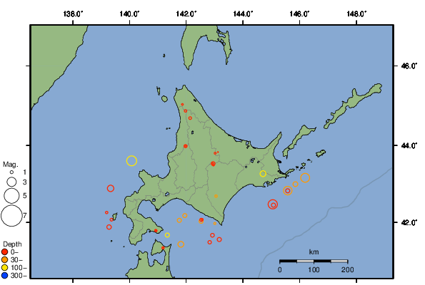 震央分布図