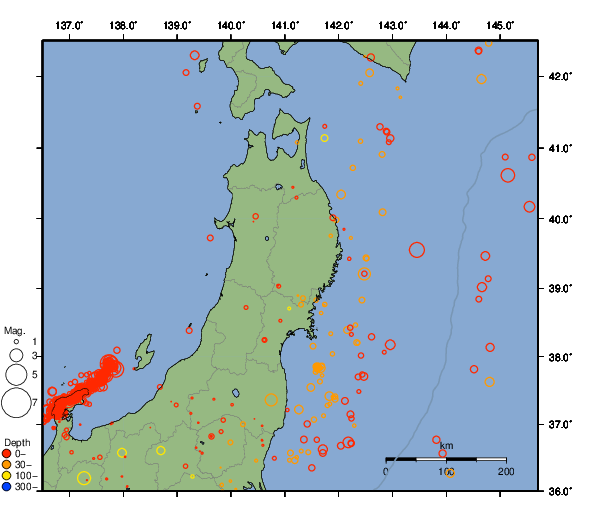 震央分布図