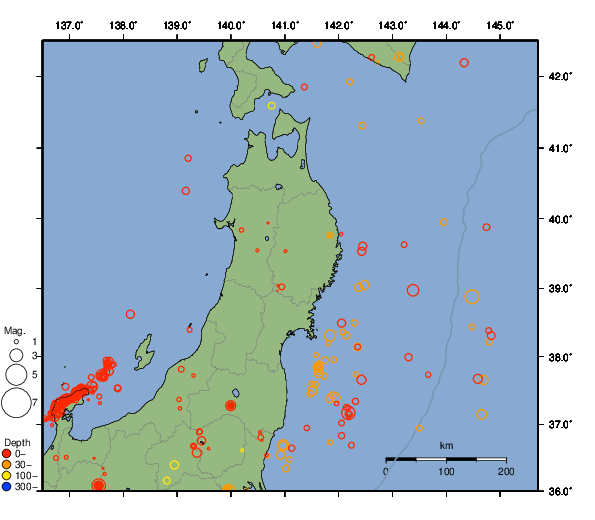 震央分布図