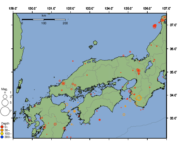 震央分布図