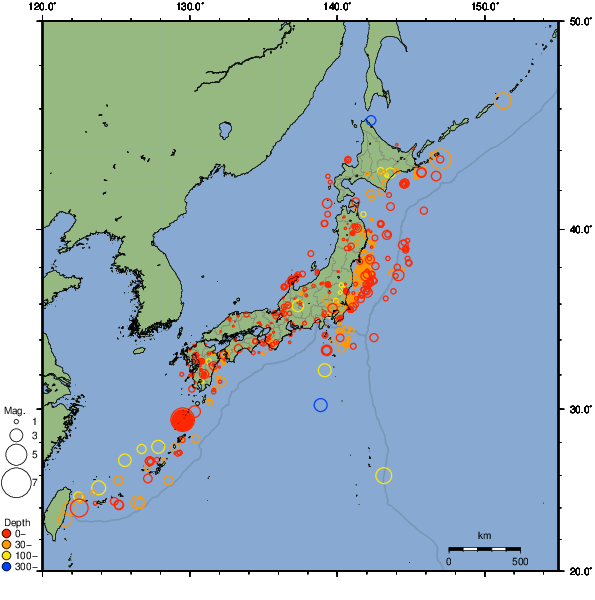 2025年07月06日の震源リスト