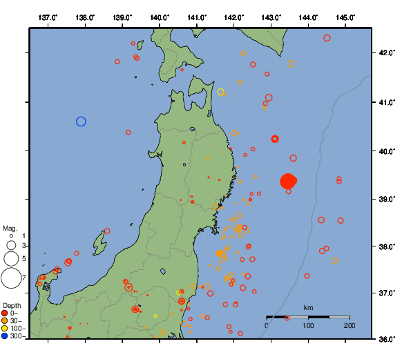 震央分布図