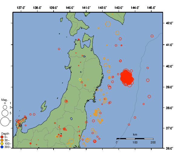 震央分布図