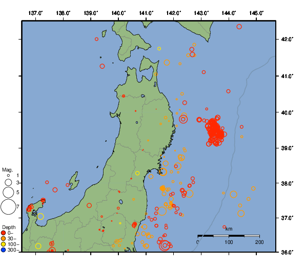 震央分布図