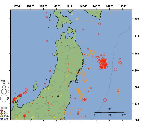 震央分布図