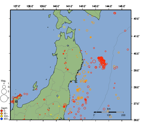 震央分布図
