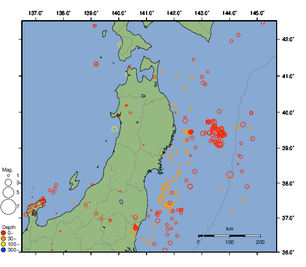 震央分布図