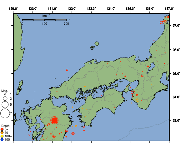 震央分布図