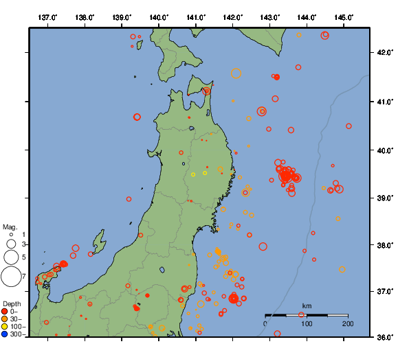 震央分布図
