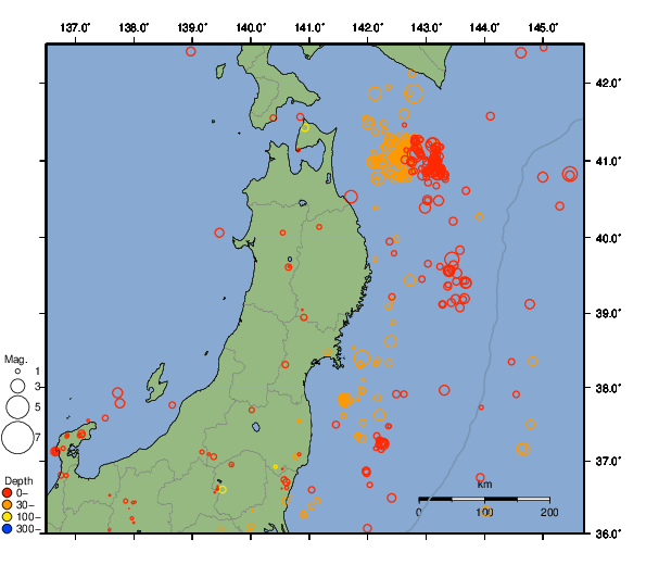 震央分布図