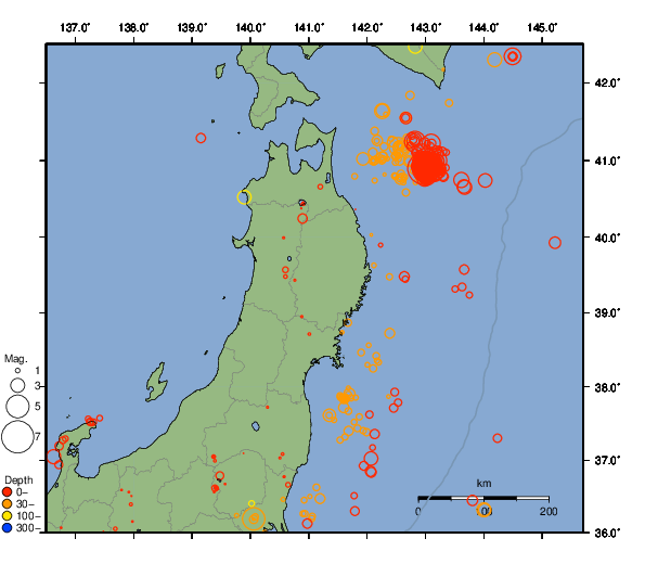 震央分布図