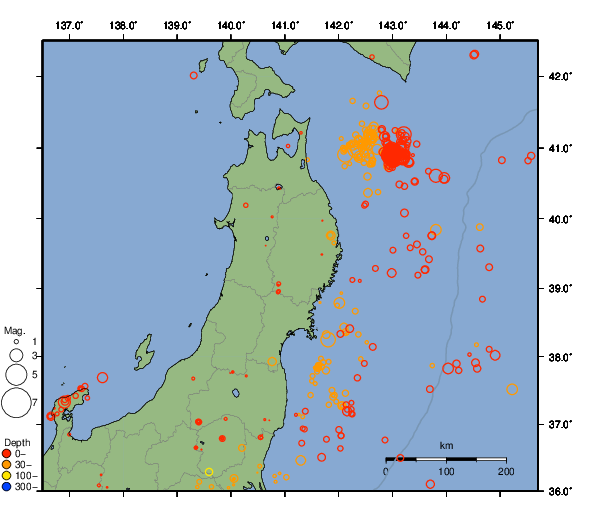 震央分布図