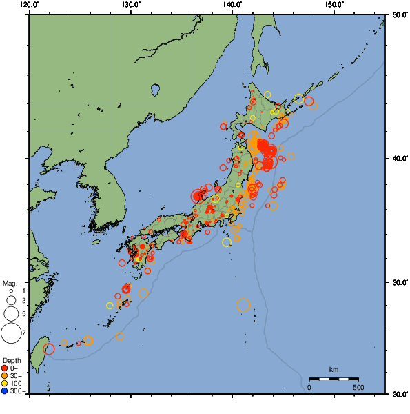 2025年12月14日の震源リスト