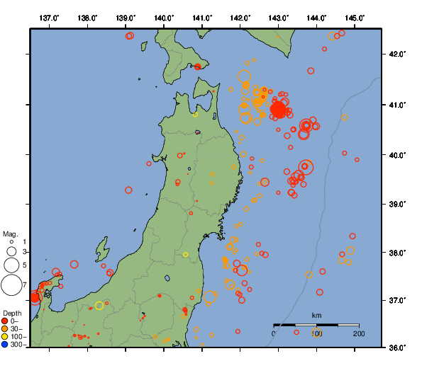 震央分布図