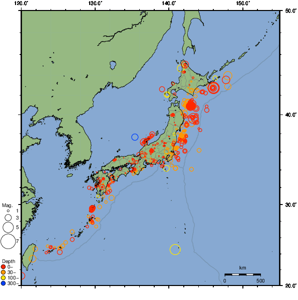 2025年12月20日の震源リスト