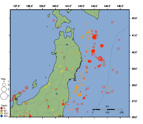 震央分布図