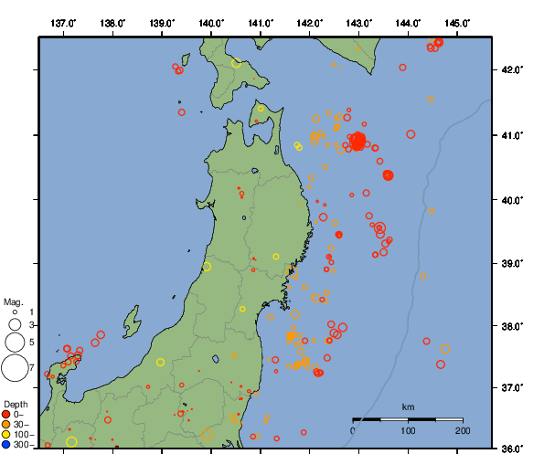 震央分布図