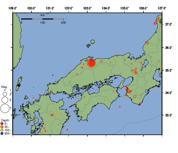 震央分布図