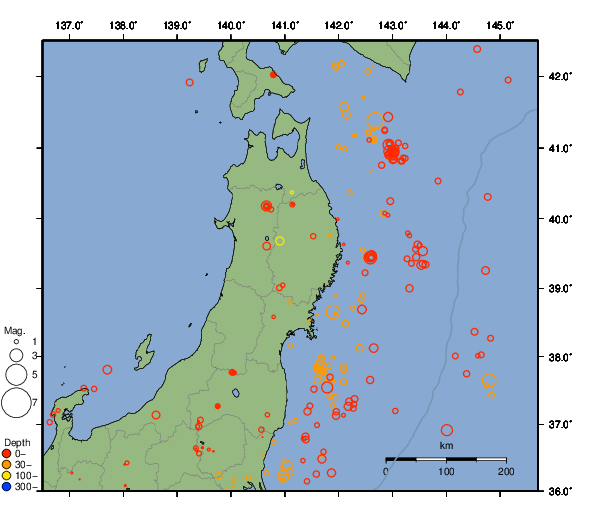 震央分布図