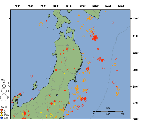 震央分布図