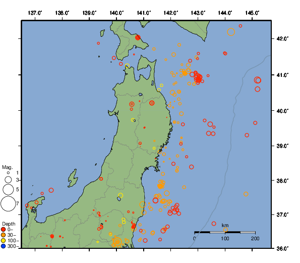 震央分布図