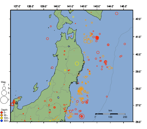 震央分布図