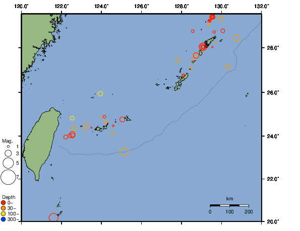 震央分布図