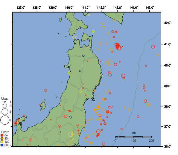 震央分布図