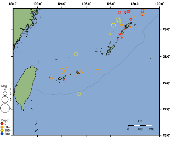 震央分布図