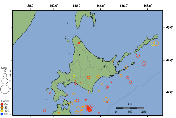 震央分布図