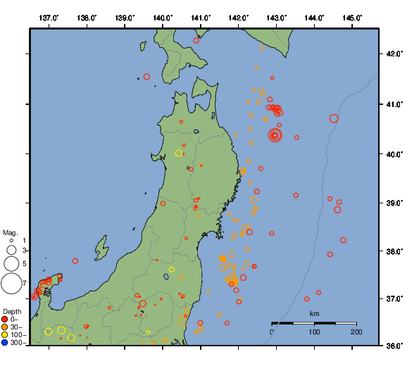震央分布図