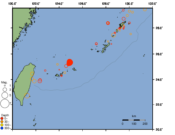 震央分布図