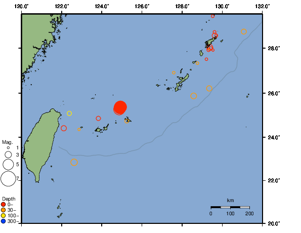 震央分布図