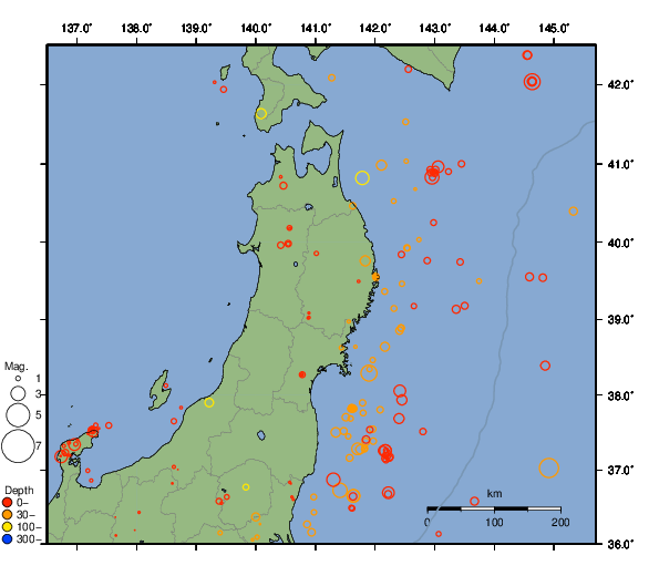 震央分布図