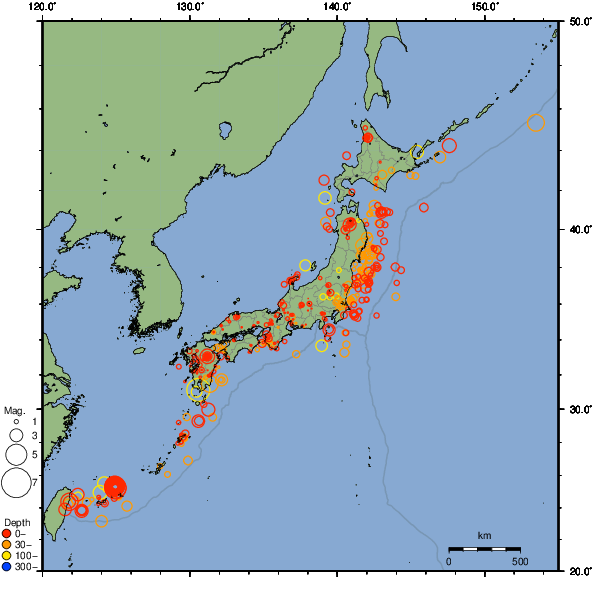 2026年03月01日の震源リスト