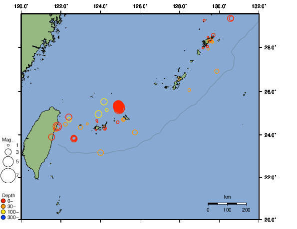 震央分布図