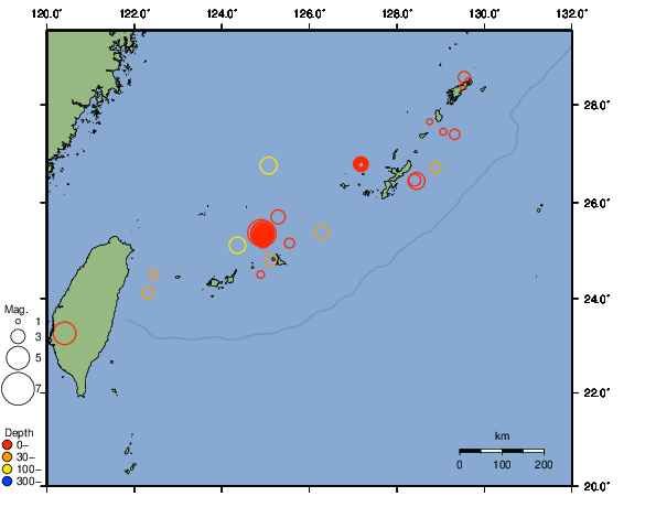 震央分布図