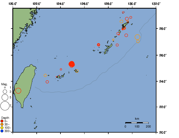 震央分布図