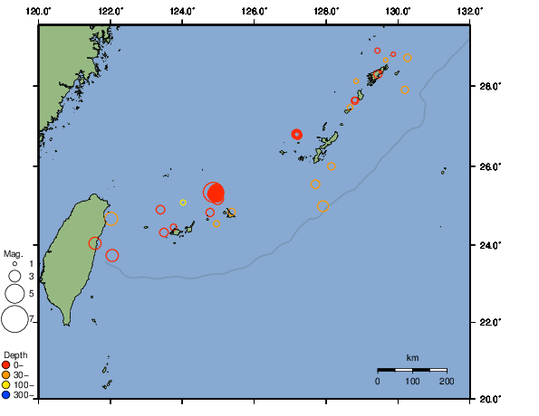 震央分布図