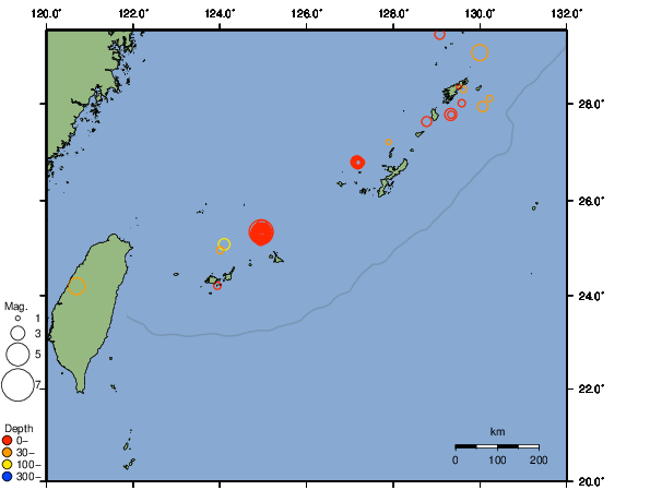 震央分布図
