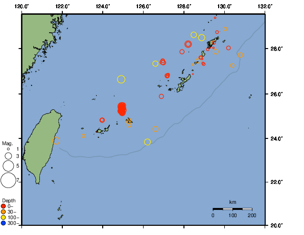 震央分布図