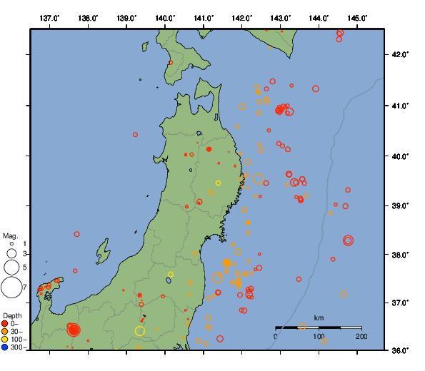 震央分布図