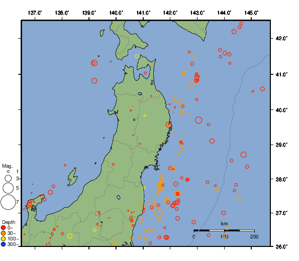 震央分布図