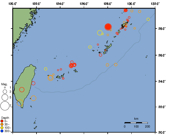 震央分布図